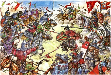 Crusader armies defeated by Saladin at Horns of Hattin 