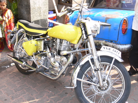 Shantaram: his Royal Enfield, Mumbai