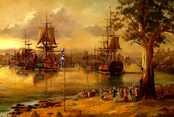 First Fleet landing at Sydney Cove