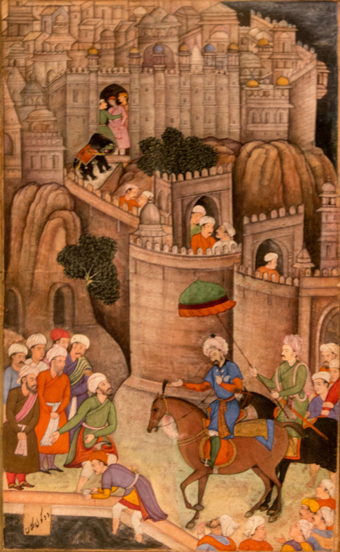 Emperor Babur inspecting Gwalior fort