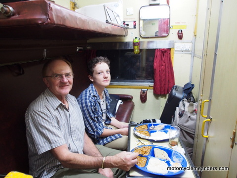 Dinner in our compartment