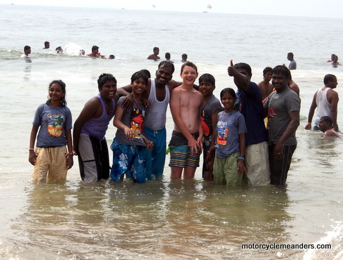 Oskar with surfing friends